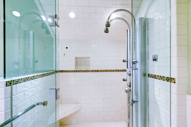 Corner Shower with Glass Walls